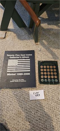 Minted 1999-2008 Fifty States Quarter Album & Antique Car Coins