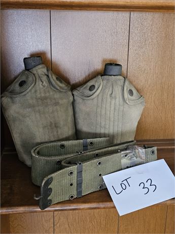 Vintage Military Canteens & Strap