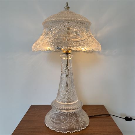 Elegant Cut Crystal Table Lamp - 18"T