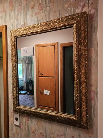 Brush Gold Frame Hall Mirror