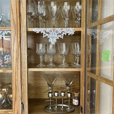 3-Shelf Traditional Mixed Crystal Stemware & More