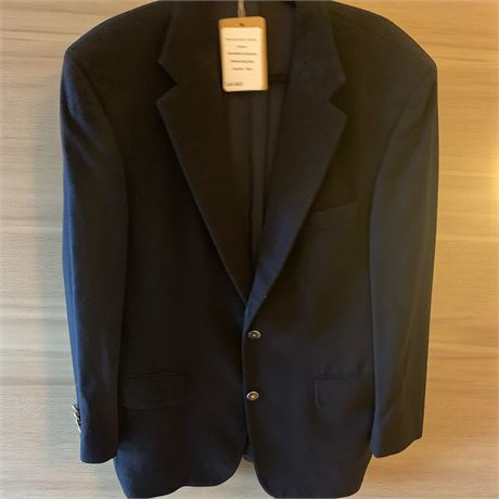 Billy Higgins Nordstrom Loro Piana 100% Cashmere Shatnez Free Navy Blue Blazer