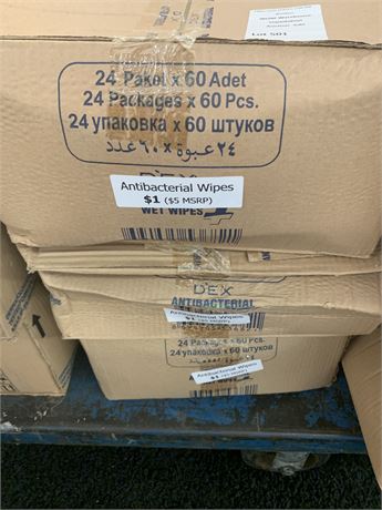 DEX Antibacterial Wipes - Lot of 3 Sealed Boxes