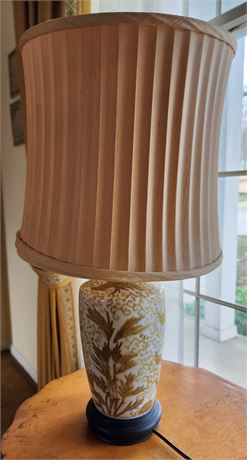 Oriental Style Lamp w/ Pleated Shade