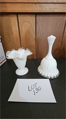 Fenton Spanish Lace Bell & Vase