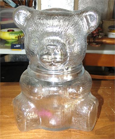 Glass Bear Cookie Jar