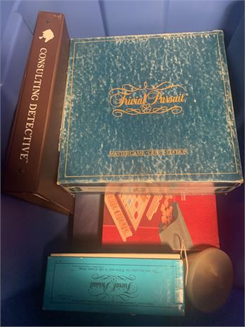 Vintage Game Lot Trivial Pursuit Master Game, Clue, Sherlock Holmes, Monopoly