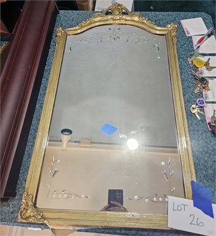 Antique Gold Etched Mirror