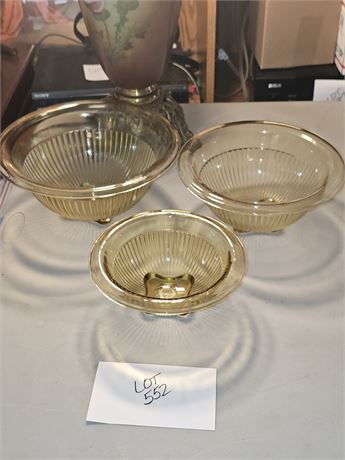 Federal Glass Amber Mixing Bowl Set