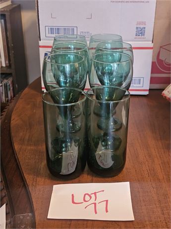 Vintage Libby Teardrop Juniper Footed Water Goblets