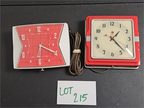 Vintage Telehron Wall Clock & Vintage Westclox Clock