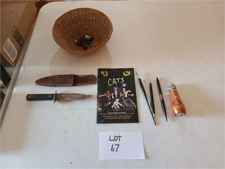1981 Cats Booklet/Worry Stone/Marbles/Pens/Hunting Knife & More