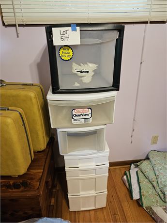 Clear View & Solid White Plastic Storage Drawers