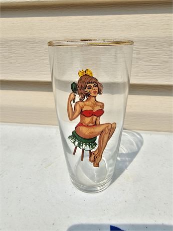 Risque Pin-Up Drinking Glass