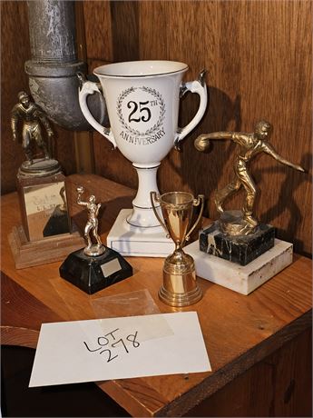 Mixed Vintage Trophies: Bowling / Baseball & More - Sizes Vary