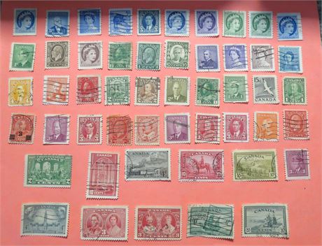 50 Vintage Canadian Stamps