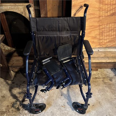 Like NEW Carex Black/Blue Folding Wheelchair