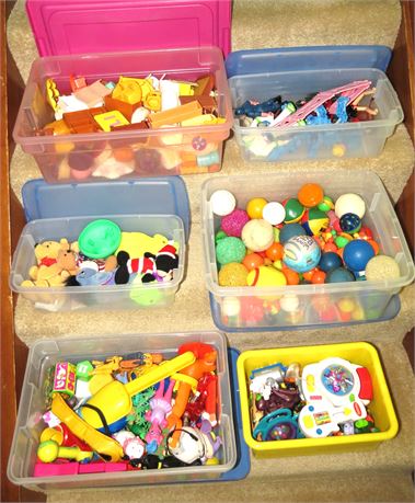 Totes of Assorted Small Toys