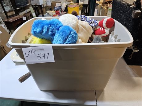 Bin Full of Plush & Puppet Toys : Lam Chop / Cookie Monster & Much More