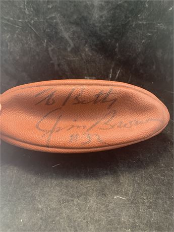 Football Autographed By Jim Brown Of The Cleveland Browns