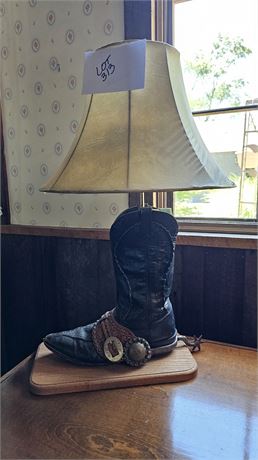 LEATHER COWBOY BOOT LAMP