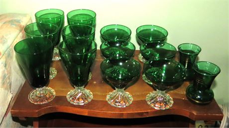 Vintage Anchor Hocking Green Glassware