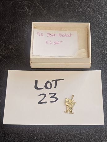 14K Clown Pendant 0.6 DWT