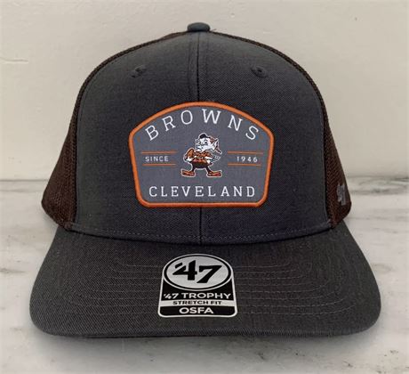 New Cleveland Browns Football Legacy Gray/Brown Stretch Fit Hat - OSFA