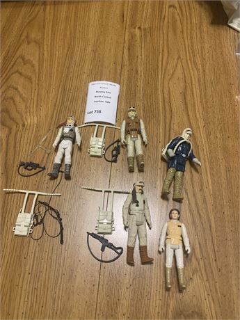 Lot of 5 Empire Strikes Back Hoth Figures (3 With Weapons /2 Without)