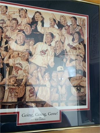 Cleveland Indians Going Going Gone Framed Photo By Bob Leathers Autographed