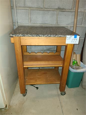 Kitchen Utility Cart with Marble Top