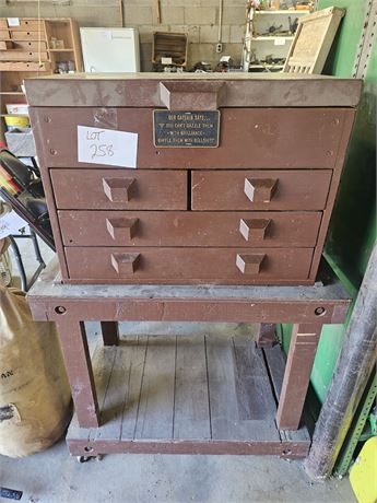 Wood Toolbox With Mixed Hand Tools