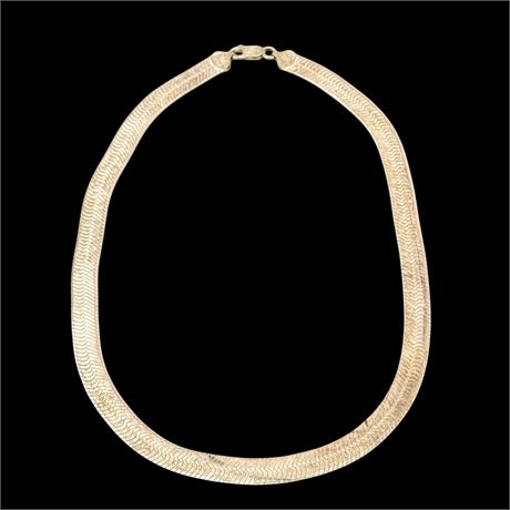 Sterling Silver 925 Herringbone Chain Necklace, 18" - 31.30 grams