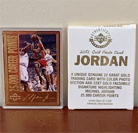 1997 Upper Deck Michael Jordan 25,000 Career Points 22kt Gold LE Photo Card