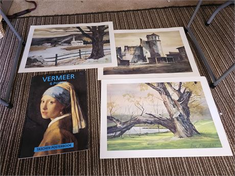 Marc Moon Series Print Lot & Vermeer 6 Poster Lot