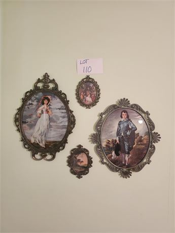 Vintage Metal Frame Oval Art Prints- Blue Boy & More
