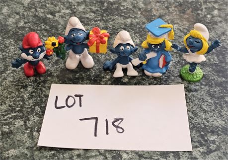 Original Vintage PVC Schleich Peyo Mixed Figurines Lot - 1980's Dates, Sizes