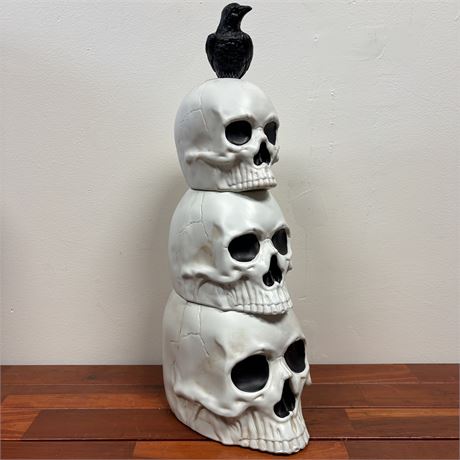 Stacked Skulls Halloween Blow Mold Decor - 24"H