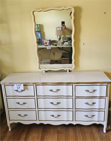 Vintage 70's French Provincial Dresser & Mirror