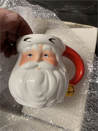 Vintage Avon Jolly Santa Face Mugs Set of 4