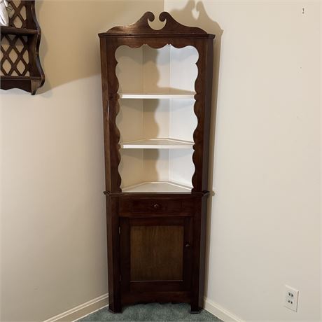 Handcrafted Solid Wood Corner Display & Storage Cabinet - 24 x 14 x 67.5"T