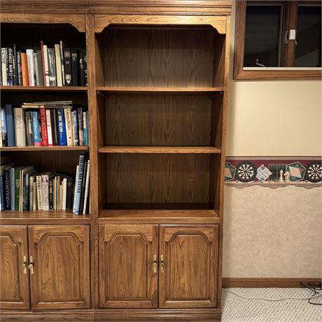 Wood Bookcase with Shelf and Cabinet Storage (NO CONTENTS) - 79"T x 32 x 15.5"