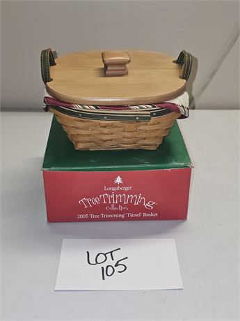 Longaberger Tree Trimming Collection 2005 "Tree Trimming Tinsel" Basket in Box