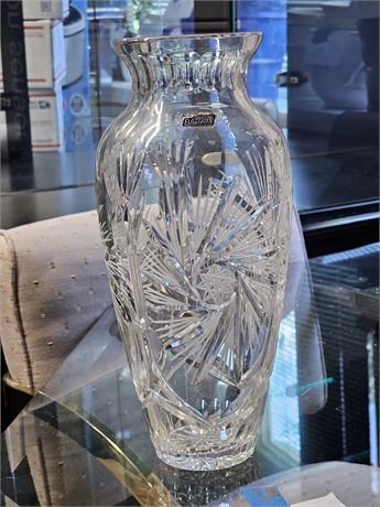 Large Violetta Poland Cut Crystal Flower Vase