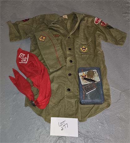 Vintage Boy Scouts: Tin, Knife, Scarf, Hat & More