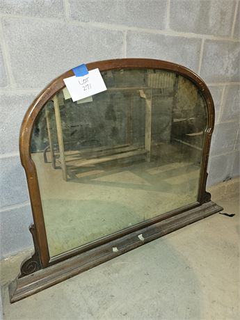 Antique Wood Dresser Mirror