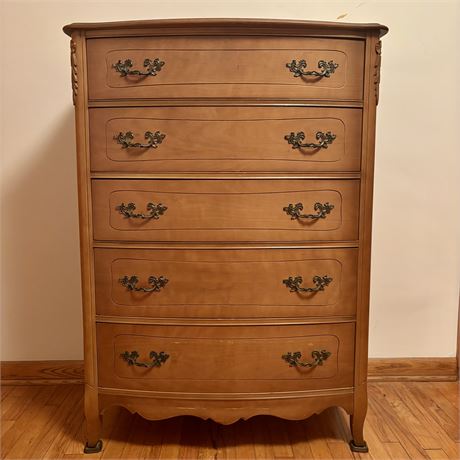 5 Drawer Wooden Tallboy Dresser - 36 x 20 x 49"T