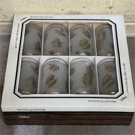 Libbey Hostess Frosted Leaf Tumbler Set