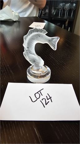 Lalique Frosted Miniature Koi Fish Figurine