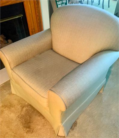 Craftmaster FurnitureLight Sage Toned Upholstered Skirted Club Chair